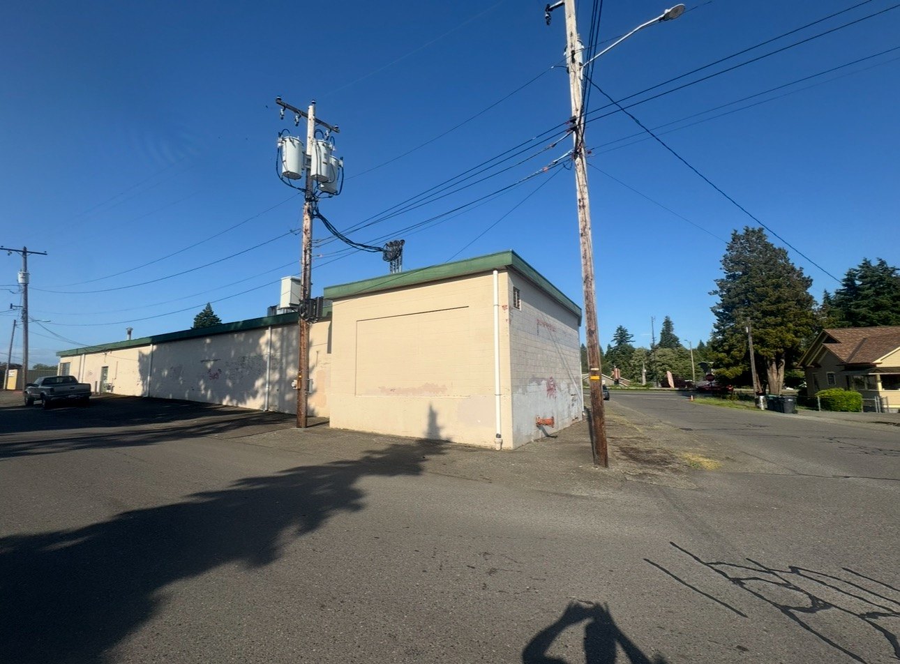Commercial building before painting