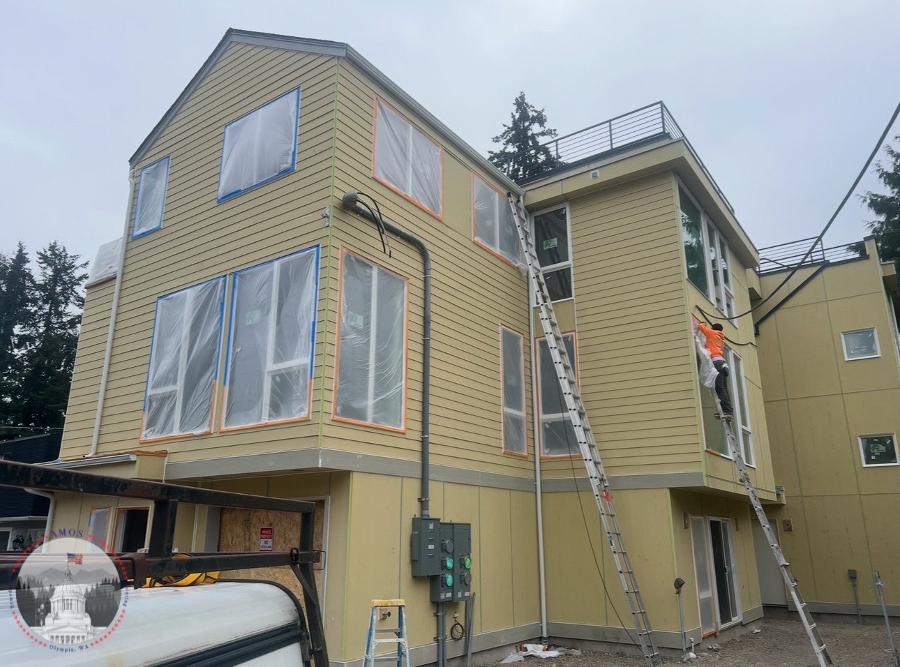Exterior project before painting
