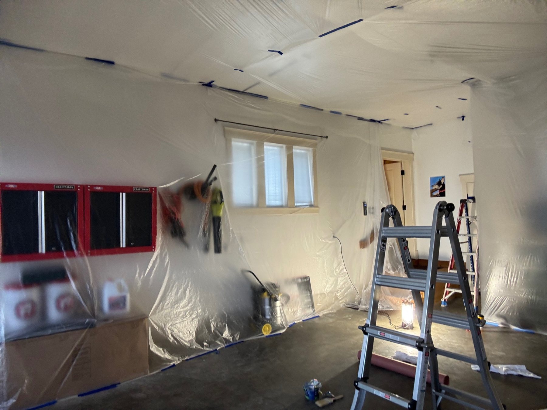 Interior room and customer items protected before painting